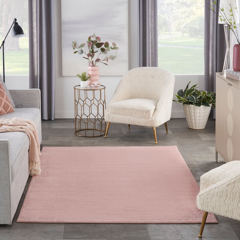 Nourison Modern Solid Indoor/Outdoor Area Rug - 5' x 7' - Pink