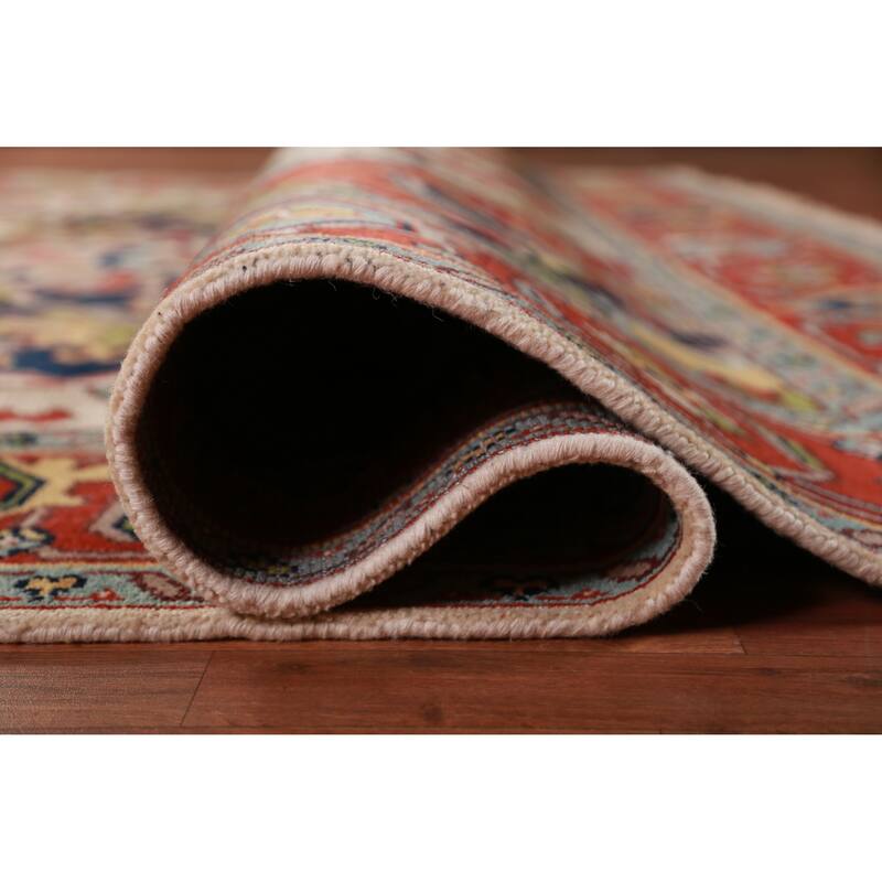 Medallion Ivory Oushak Oriental Area Rug Handmade Wool Carpet - 8'10" x 11'10"