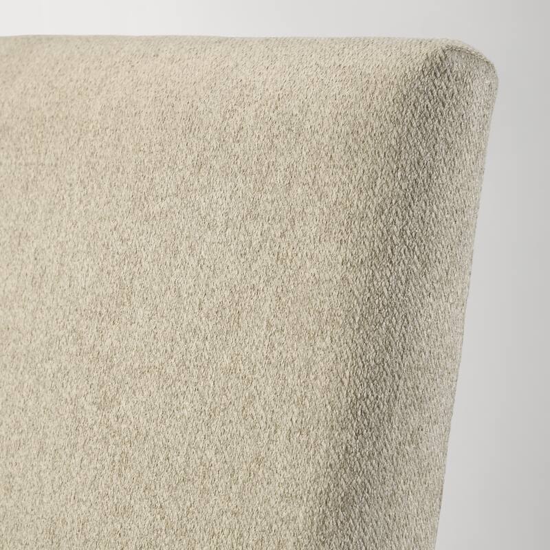 Modern Solid Wood Dining Chairs with Fabric Seats and Rubberwood Legs, for Dining Rooms, Set of 2, Beige