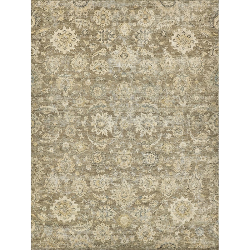 EXQUISITE RUGS Heirloom Hand-knotted New Zealand Wool Beige/Camel Area Rug.