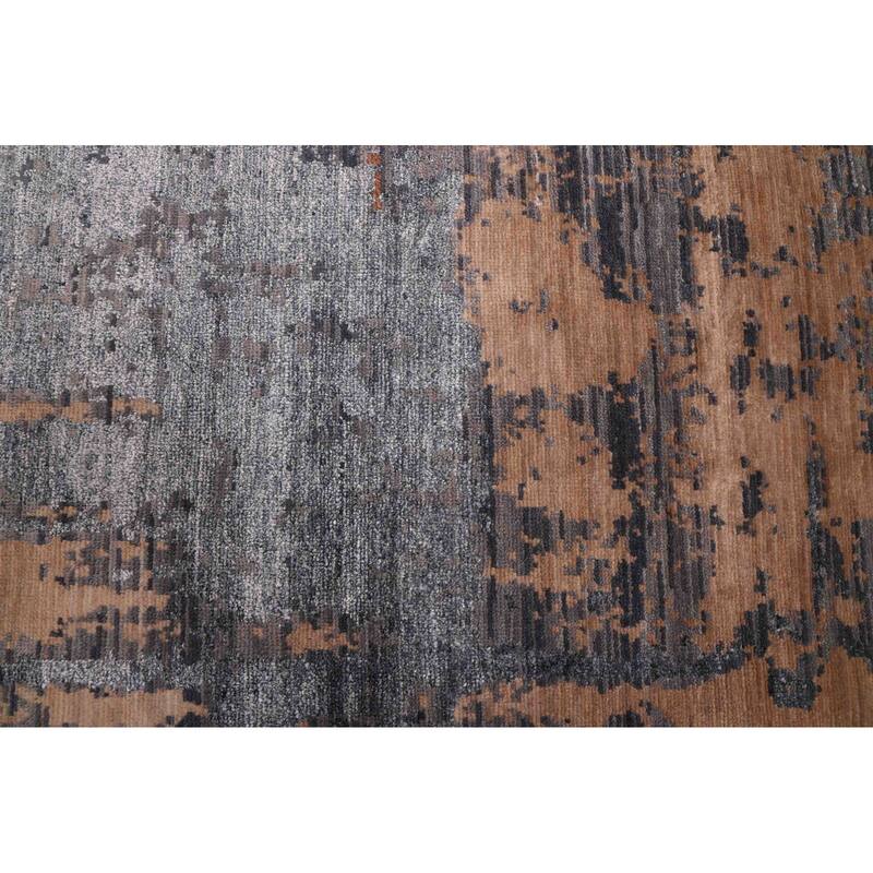 ECARPETGALLERY Hand-knotted Legacy Dark Grey Silk, Wool Rug - 8'9 x 11'11