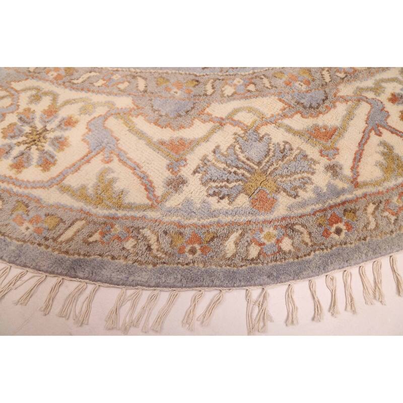 ECARPETGALLERY Hand-knotted Royal Oushak Light Denim Blue Wool Rug - 8'0 x 8'0