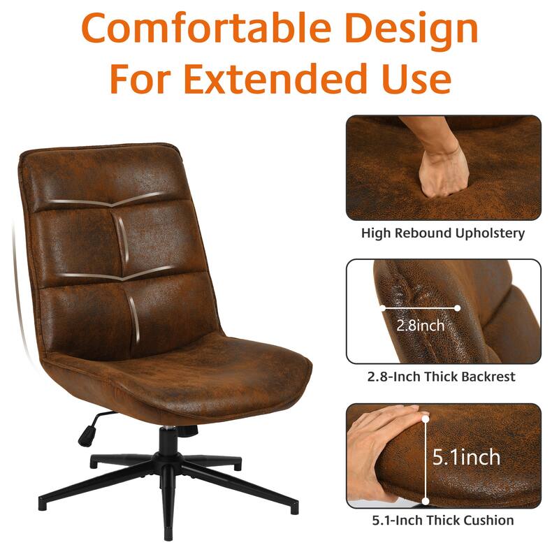 Homy Casa Modern Upholstered Task Chair with Adjustable Height and Swivel Base for Home Office and Study Room