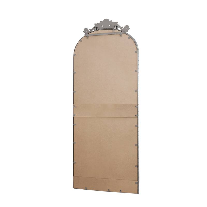 58"x24"Arched Hanging Wall Mounted Mirror with Metal Frame and Hooks