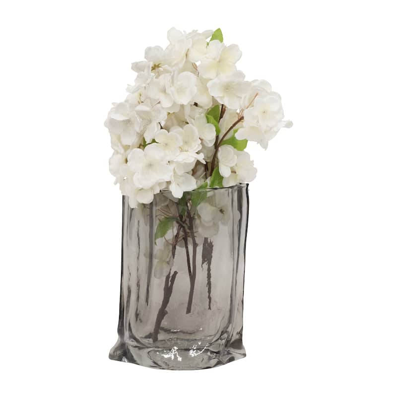 Sagebrook Home Glass Smoke Cylinder Paper Bag Vase