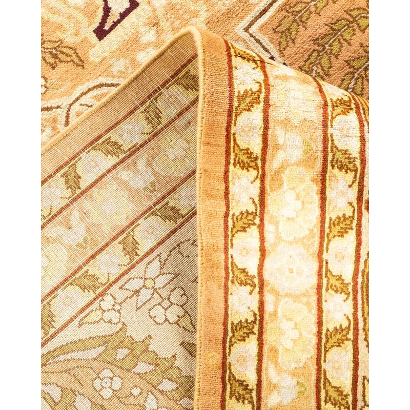 Overton Hand Knotted Wool Vintage Inspired Traditional Mogul Brown Area Rug - 9' 0" x 12' 5"