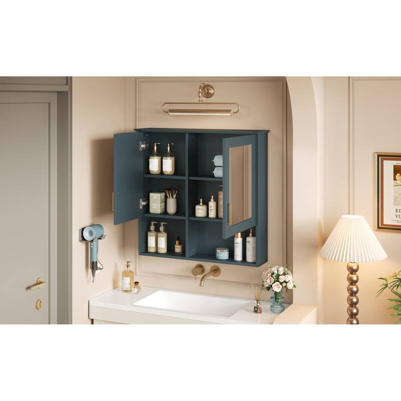 Roomfitters 30 Inch 2-in-1 Wall Mount Medicine Cabinet, Mirror Storage with Adjustable Shelves & Soft Close