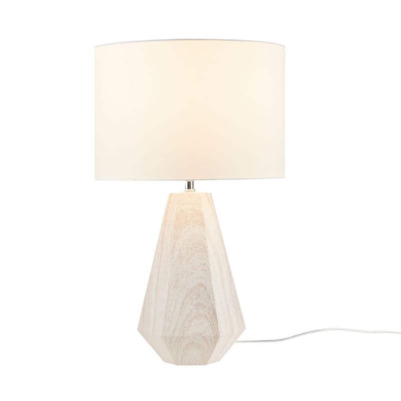 INK+IVY Flinn 23" Resin Table Lamp with Faux Wood Texture