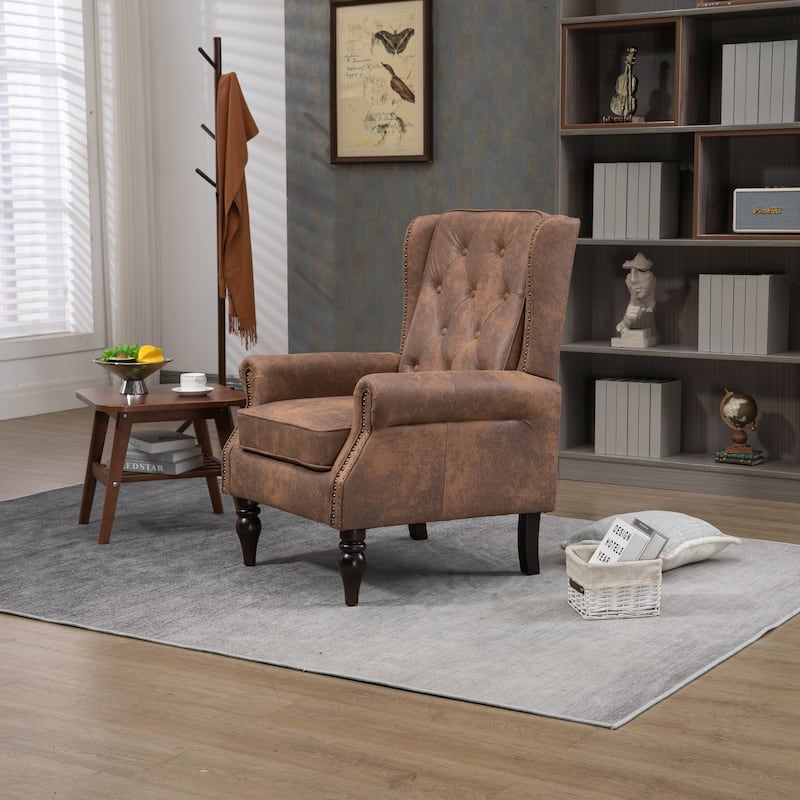 Wood Frame Armchair,Accent Chair Lounge Chair for Living Room,Bedroom,Office