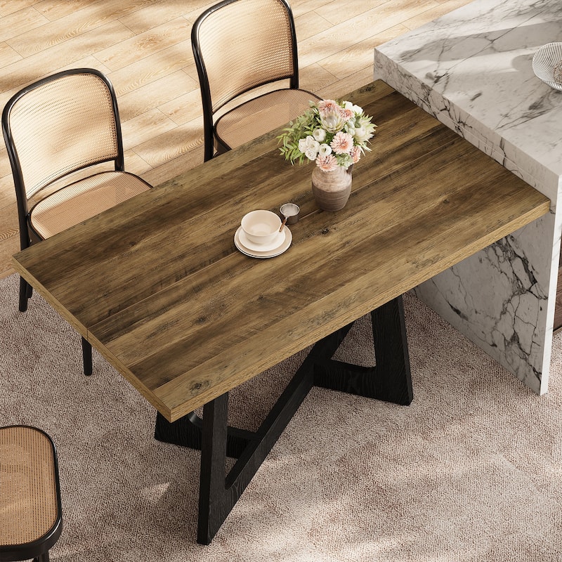 47'' Small Dining Table, Farmhouse Rectangle Kitchen Table for 2-4