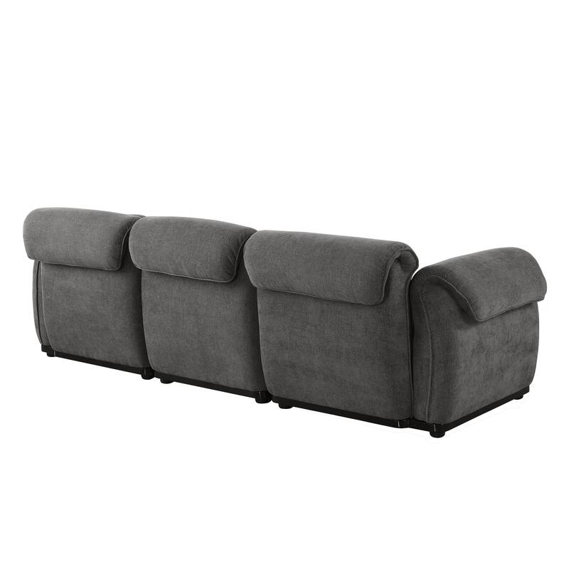 93" 3-Seater Chenille Modular Sofa - Fashionable Sofa with Iron Frame for Living Room, Bedroom