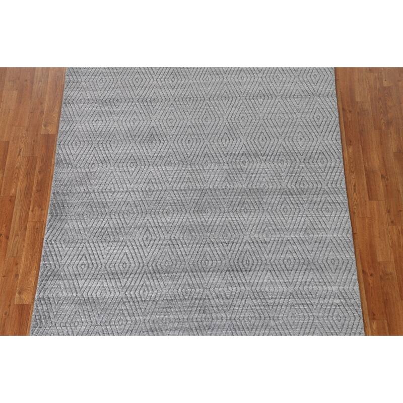 Diamond Pattern Gabbeh Contemporary Wool Area Rug Handmade - 5'4" x 7'7"