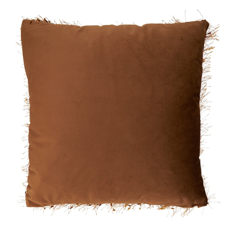 Poly-Filled Shaggy Shimmer Throw Pillow