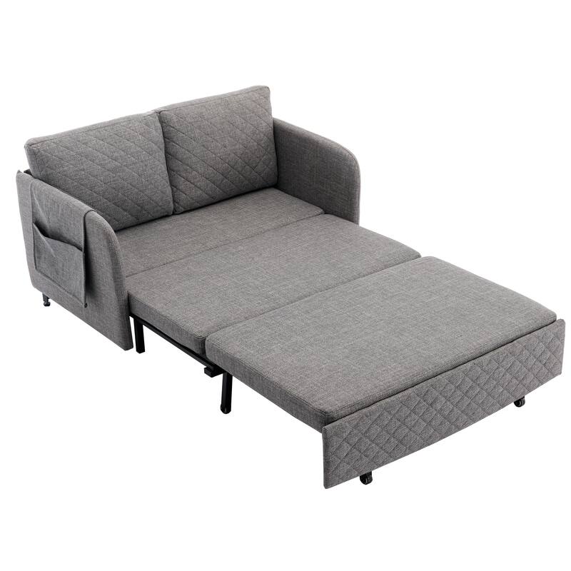 Modern Velvet Loveseat Couch with Pull Out Bed