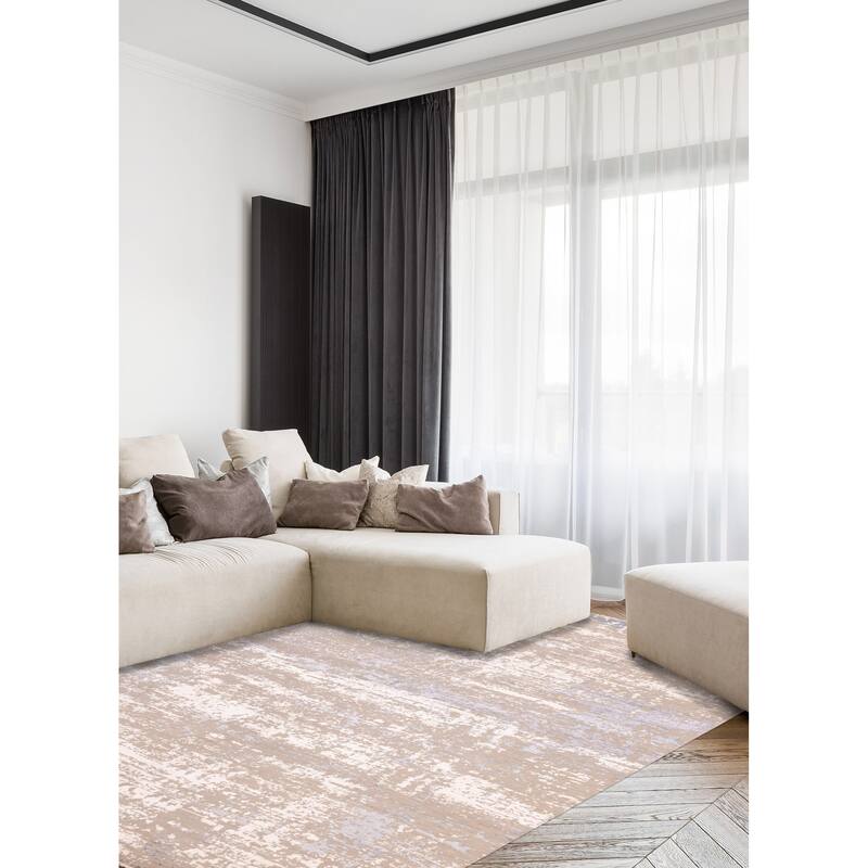 ECARPETGALLERY Hand-knotted Legacy Taupe Silk, Wool Rug - 8'10 x 12'1