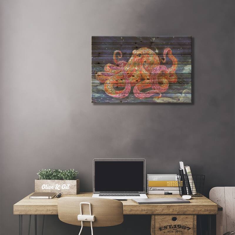 Poisonous Bubblegum Print On Wood by Swartz Brothers Art - Multi-Color