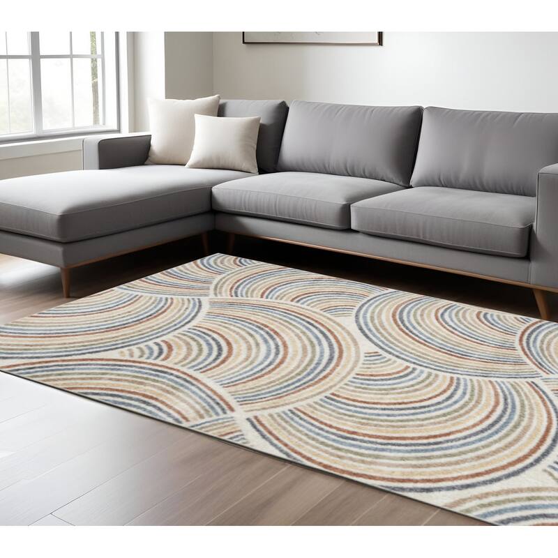 HomeRoots Geometric Modern Rectangle Area Rug - 108.00 in. x 79.00 in.  x 0.25 in.