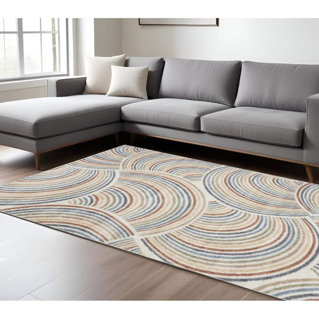 HomeRoots Geometric Modern Rectangle Area Rug