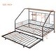 preview thumbnail 6 of 18, Black Full Size Metal House Bed with Trundle and Roof for Kids' Rooms