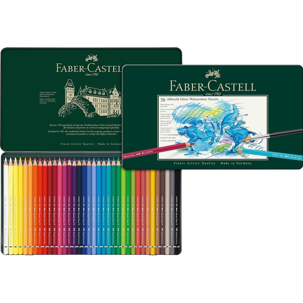 36-Piece Albrecht Durer Artist Watercolor Pencils in a Metal Tin - Multicolor