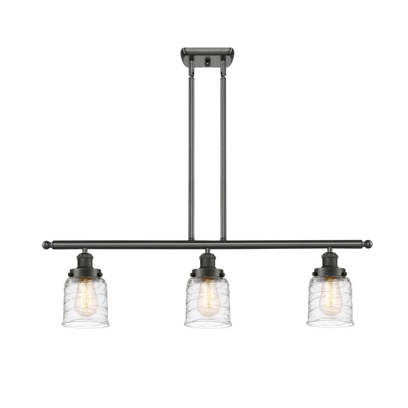 Innovations Lighting 916-3I-10-36 Bell Linear Bell 3 Light 36" Wide - Oil Rubbed Bronze / Deco Swirl