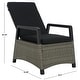 preview thumbnail 5 of 12, SAFAVIEH Outdoor Patio Furniture Herman Recliner Chair - 22"W x 32"D x 42"H