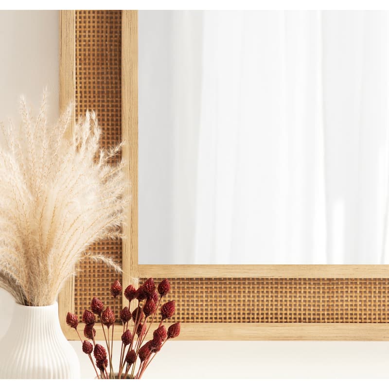 Kate and Laurel Corah Cane Wall Mirror