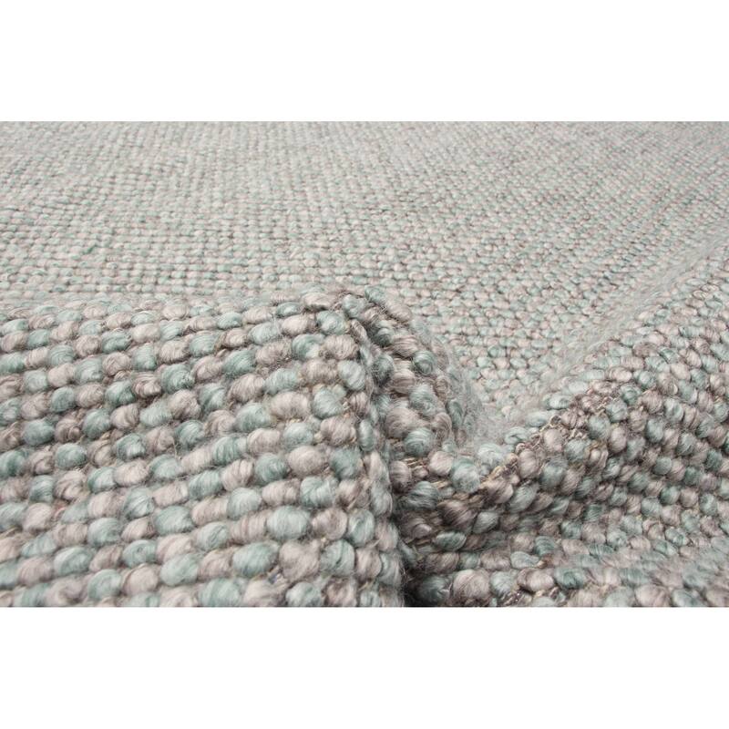 ECARPETGALLERY Braid weave Sienna Teal Wool Rug - 5'1 x 8'1