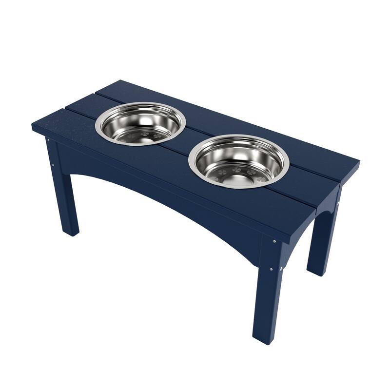 Polytrends Elevated Pet Feeder with Stainless Steel Bowls - N/A