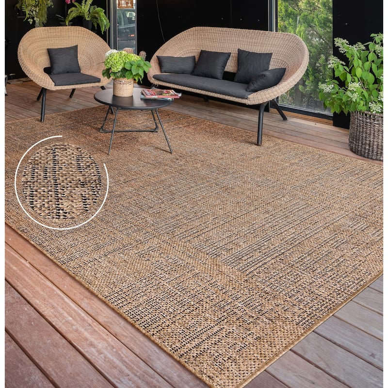 Indoor & Outdoor Rug Mottled Boho Look - 7'10" x 11'2"