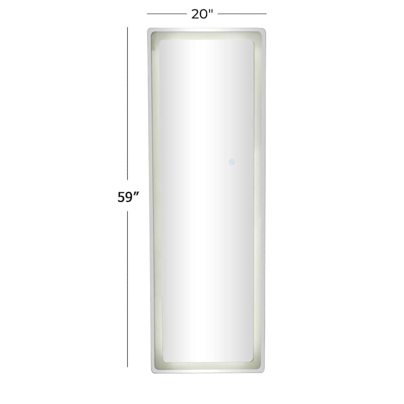 Illuminated Large Led Bathroom Wall Mirror with Mirror Defogger - 59" x 20"