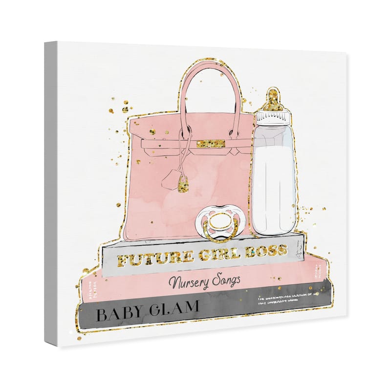 Wynwood Studio Canvas Fashion and Glam Nursery Books White Pink and Pastel Pink Glam Wall Art Canvas Print