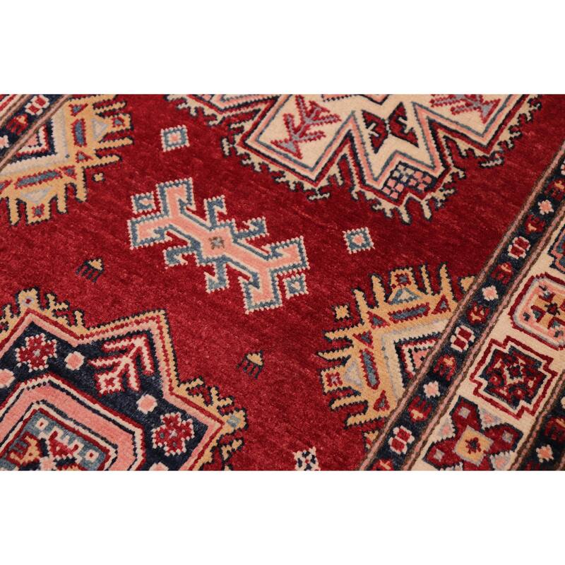 Tribal Super Kazak Nala Red/Beige Hand Knotted Wool Runner - 2'9'' x 9'8''
