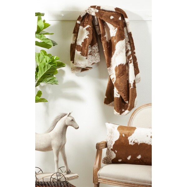 Faux Fur Throw With Cow Hide Design On Sale Bed Bath Beyond
