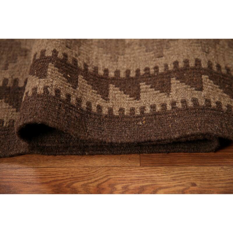 Reversible Kilim Oriental Area Rug Flat-weave Wool Carpet - 6'10"x 9'7"
