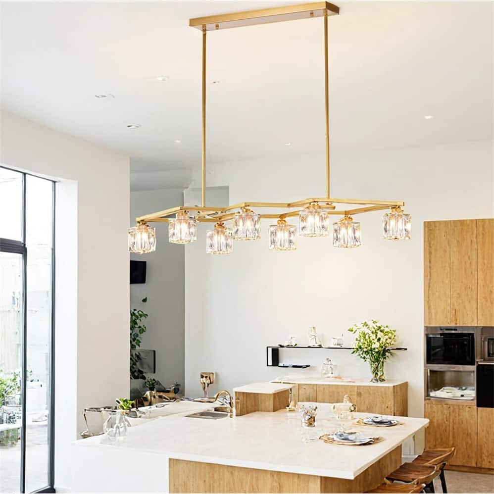 Crystal Chandelier,8Light Kitchen Chandelier Light Fixture,Includ Bulb