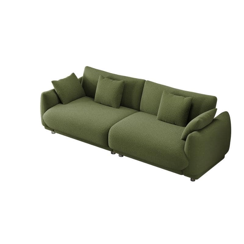 Modern Style 86.6" Teddy Velvet Upholstered Water Chestnut Sofa