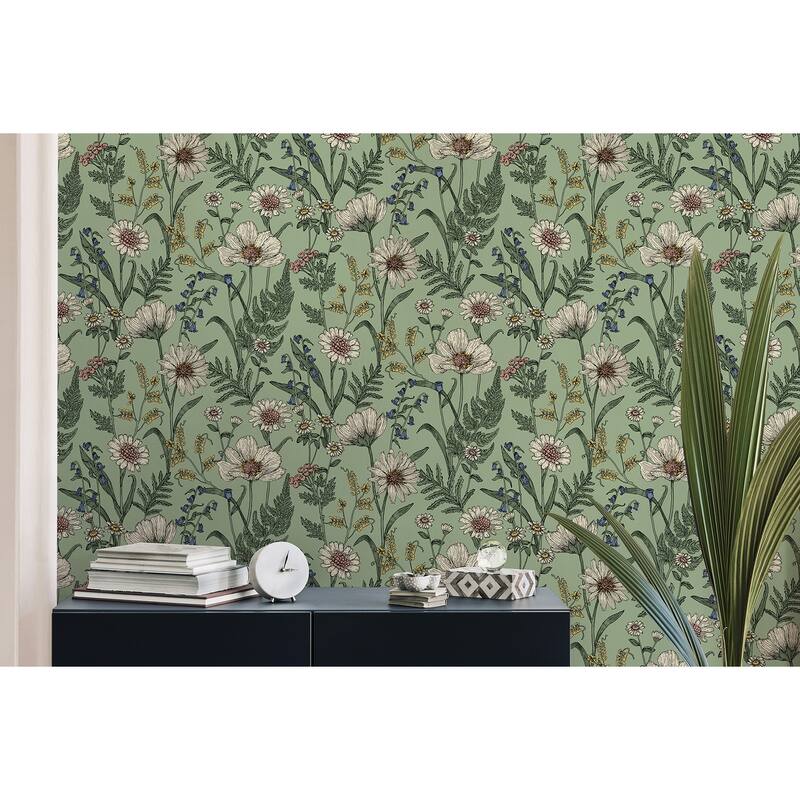 Fine Decor Arden Sage Wild Meadow Wallpaper