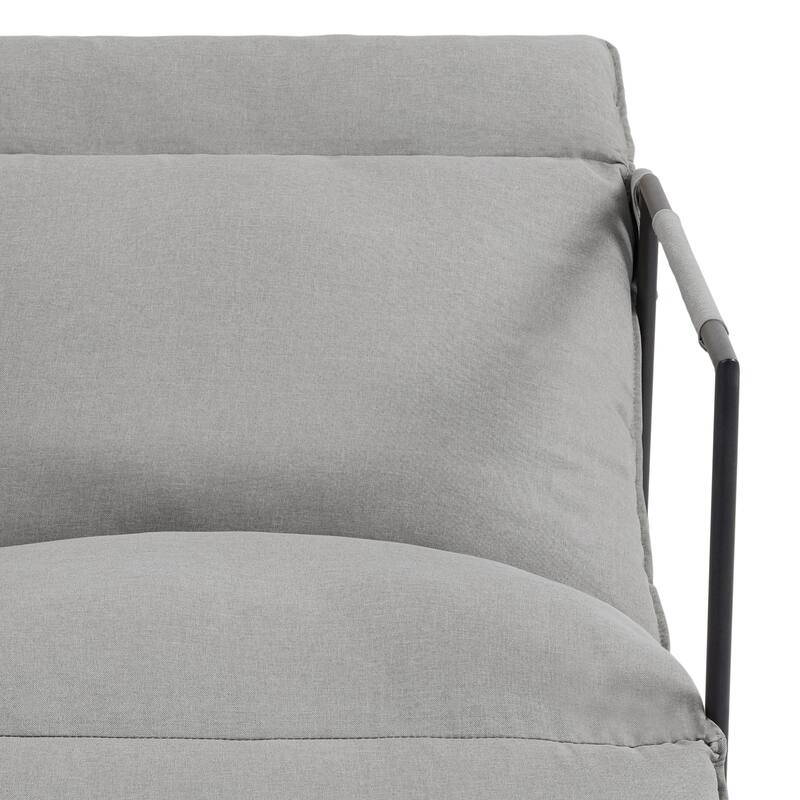 Metal Framed Sling Fabric Accent Chair Set of 2