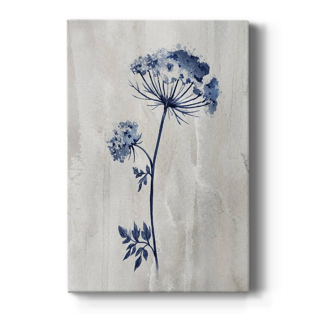 Indigo Botanical I Premium Gallery Wrapped Canvas - Ready to Hang