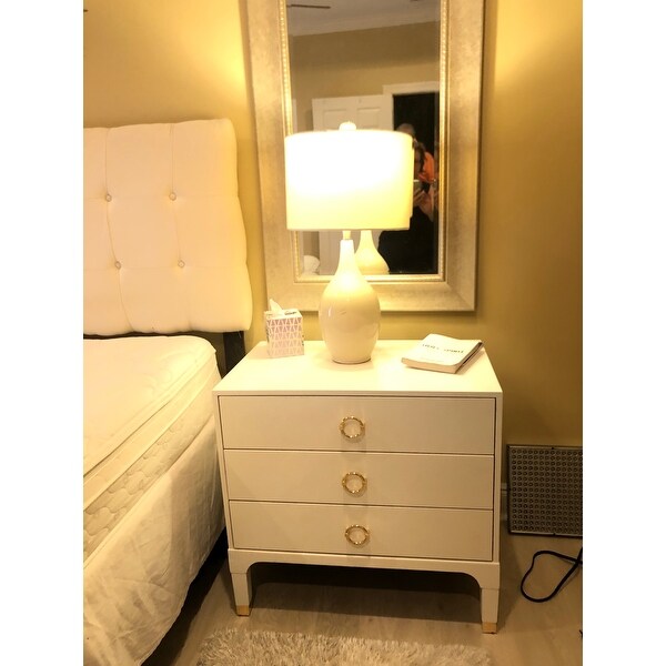 Top Product Reviews For Safavieh Lorna White 3 Drawer Nightstand 21185457 Overstock