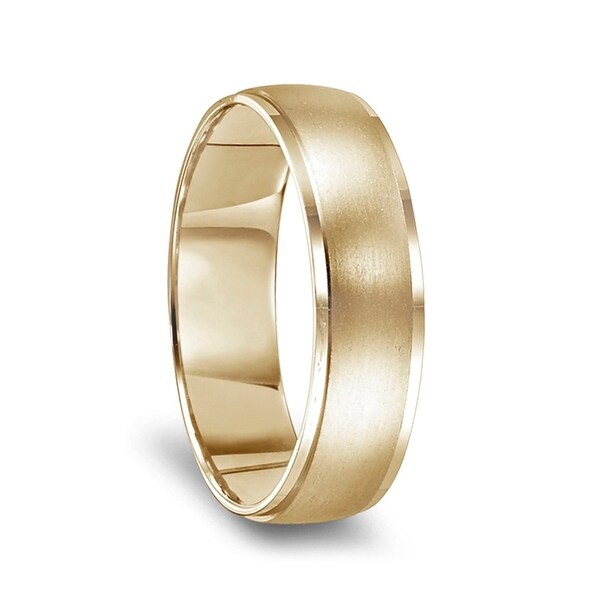 Shop 14k Yellow Gold Brushed Center Men's Wedding Ring ... (600 x 600 Pixel)