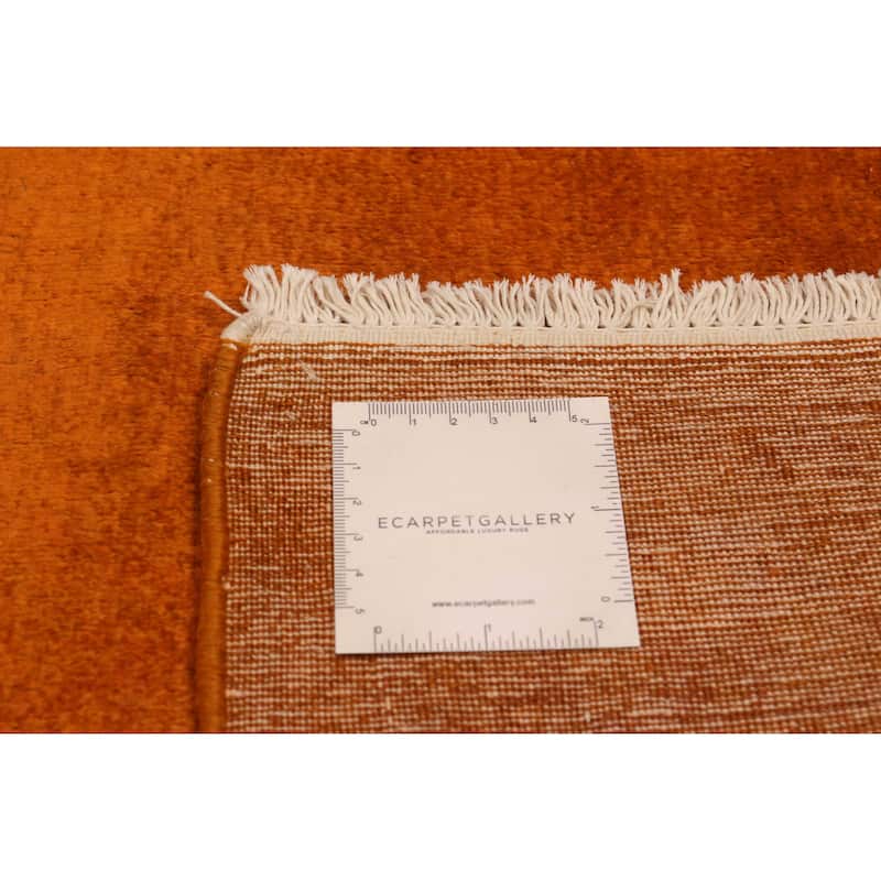 ECARPETGALLERY Hand-knotted Vibrance Orange Wool Rug - 6'1 x 9'0
