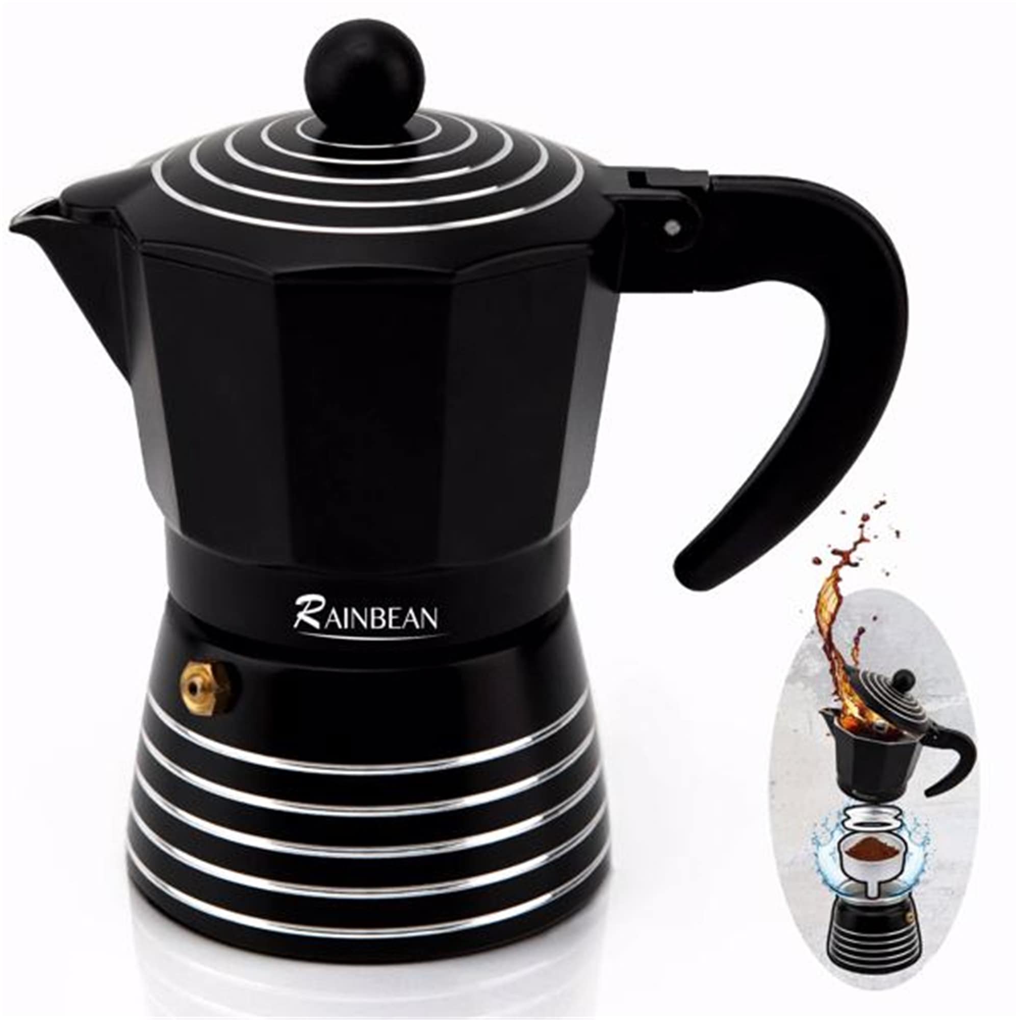 Stovetop Espresso Maker, 4 Espresso Cup Moka Pot, Italian Coffee Maker,  Manual Cuban Coffee Percolator Machine Italian Espresso Greca Coffee Maker  for
