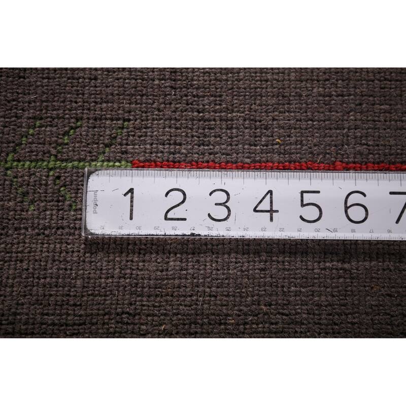 Brown Gabbeh Oriental Area Rug Hand-Knotted Wool Carpet - 5'0"x 6'11"