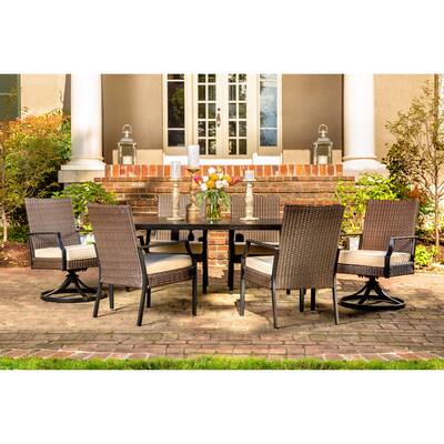La-Z-Boy Addyson 7pc Cushioned Dining Set with Sunbrella Spectrum Sand Fabric