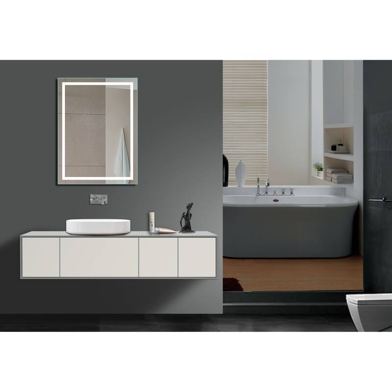 Miseno 20" W x 28" H Rectangular Frameless Wall Mounted Mirror with