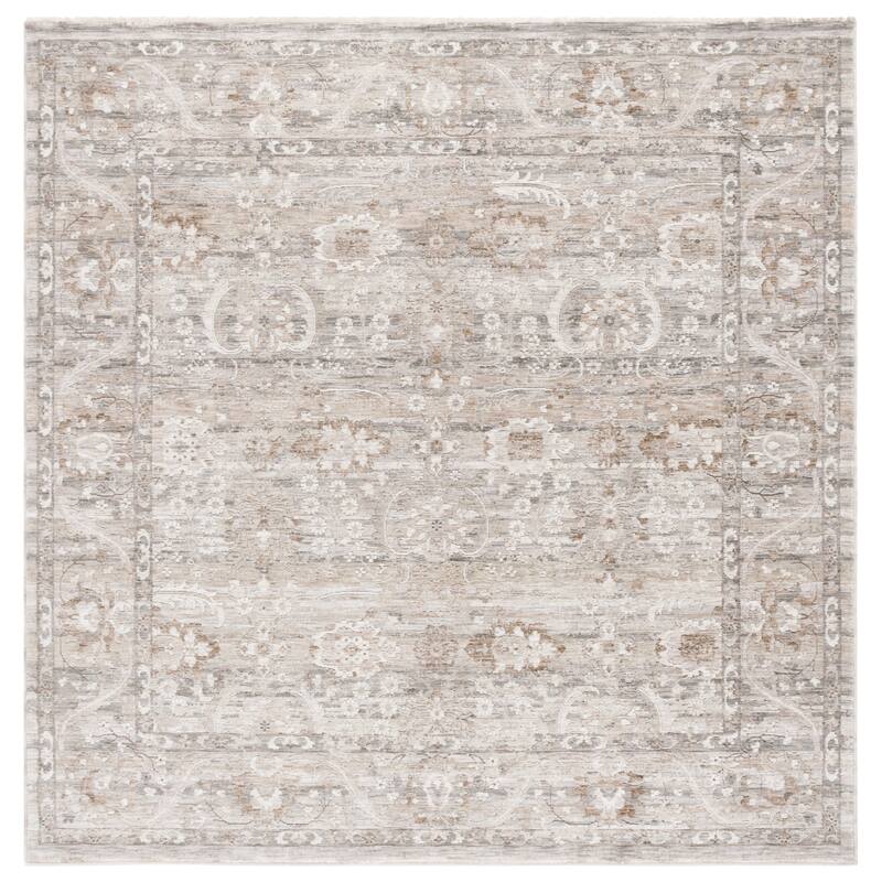 SAFAVIEH Mason Shala Vintage Rug - 6'3" Square - Grey/Beige