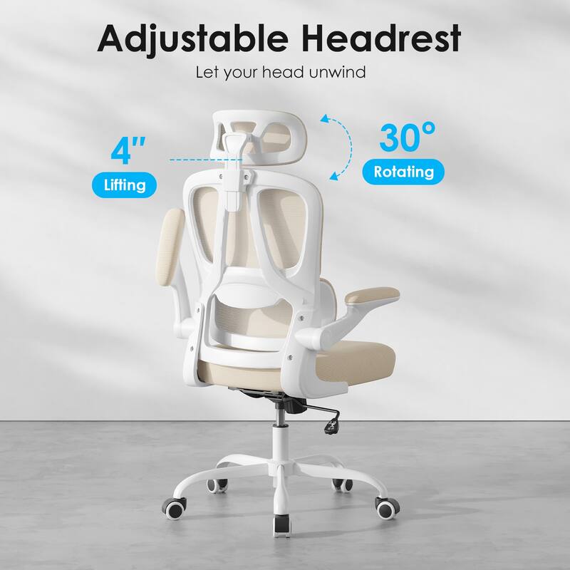Ergonomic Office Chair, Desk Chair with Headrest and Lumbar Support, High Back Swivel Home Office Chair with Headrest