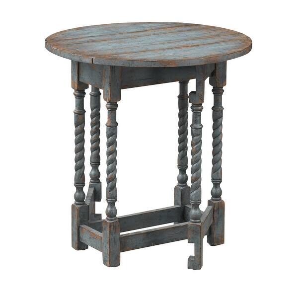 slide 1 of 7, Somette Drop Leaf Accent Table Blue Farmhouse Accent Table